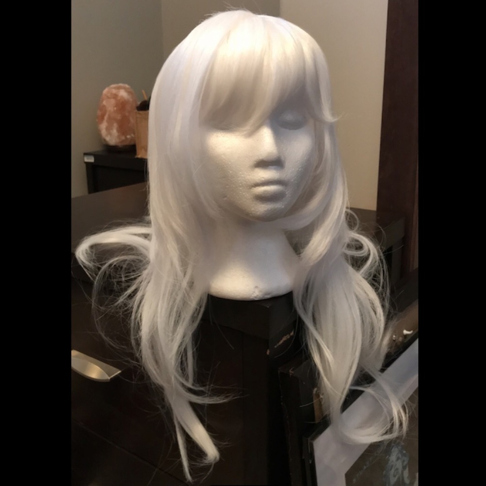 Long White Cosplay Wig